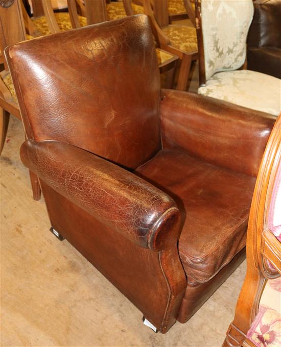 Leather club armchair